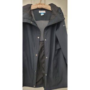 Columbia Omni -Tech  Black Rain or Windbreaker Jacket XL Zip Snap Pockets
